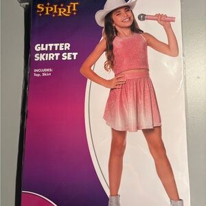 Spirit Pink Glitter Skirt Set